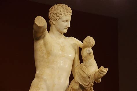 hermes and the infant dionysus by praxiteles|hermes of praxiteles statue.